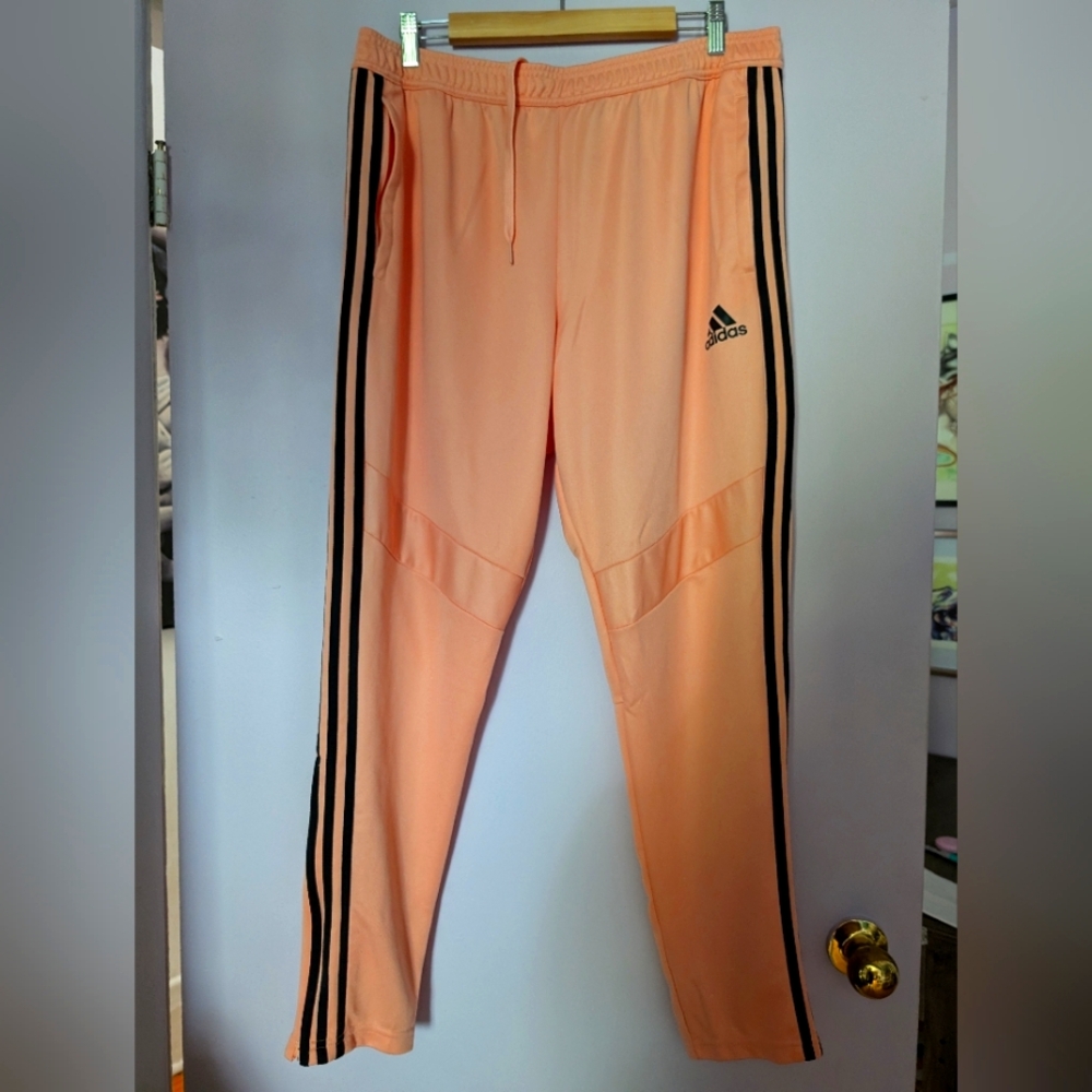 Adidas Trio 9 Men's Training/Track Pants | XL | Peach/Coral and Black
